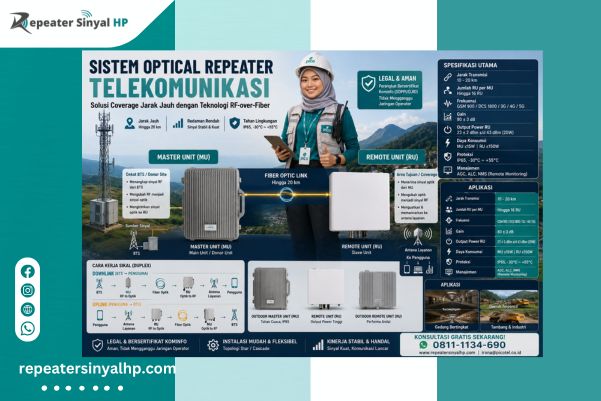 Read more about the article Sistem Optical Repeater Telekomunikasi: Spesifikasi, Cara Kerja MU & RU, dan Aplikasi Jarak Jauh